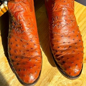 Here is an 1883 Lucchese Ostritch men's boot. These are very well cared for.